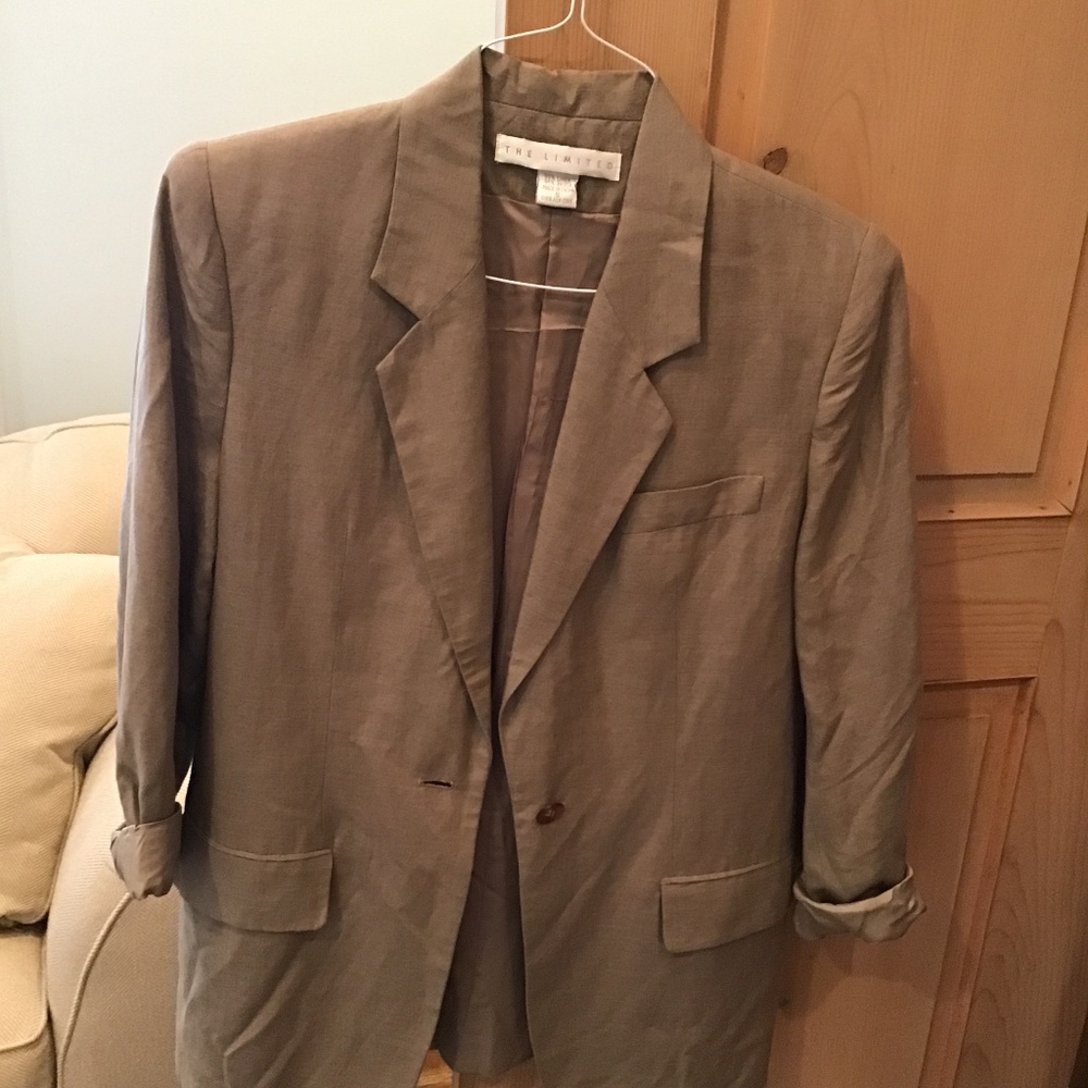 Retro Limited Blazer, 55% Linen, Mocha Colored